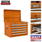 Sealey Orange 5 Drawer Tools Storage Chest Topchest with Ball Bearing Slides