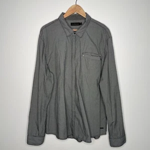Calvin Klein Jeans Men's Black White Mini Check Button Up L/S Shirt Size XXL - Picture 1 of 7