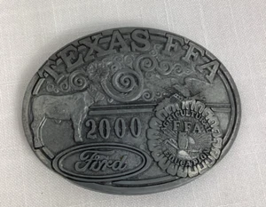 Texas FFA Ford 2000 Agricultural Education 4.25" x 3.25" Metal Belt Buckle - Picture 1 of 10