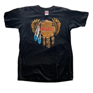 Indisches Motorrad Shirt Herren L schwarz kurzärmelig Biker Scout Freizeit - Bild 1 von 6