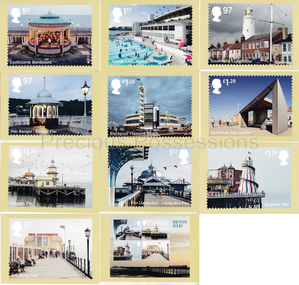 GB POSTCARDS PHQ CARDS USED REAR FDI 393 2014 SEASIDE ARCHITECTURE - Image 1 of 2