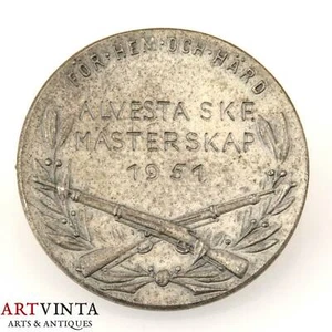 Schützenmedaille Schweden Silber 830 Alvesta 1951 Shooting Medal Sweden Silver  - Bild 1 von 5