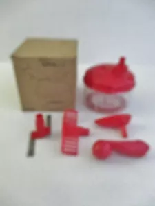 TUPPERWARE 4 TAZZE QUICK CHEF MANUALE ROBOT DA CUCINA FRUSTA PEPERONCINO ROSSO USATO IN OTTIME CONDIZIONI - Foto 1 di 4