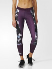 adidas by Stella McCartney Womens Climalite Floral Purple Activewear Tights Sz L