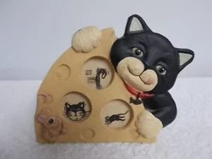 Vintage 1995 Figi Graphics Say Cheese Cat Mouse Picture Photo Frame Stand - Picture 1 of 6