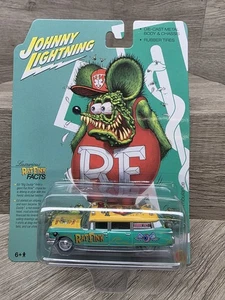 1/64 JOHNNY LIGHTNING RAT FINK 1959 CADILLAC AMBULANCE GREEN AND YELLOW - Picture 1 of 4