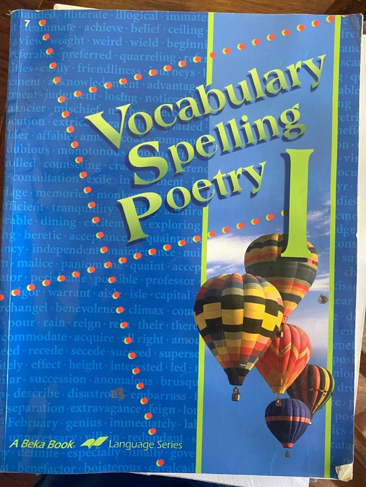 Abeka Vocabulary Spelling Poetry I  grade 7 Student Book - Image 1 of 1