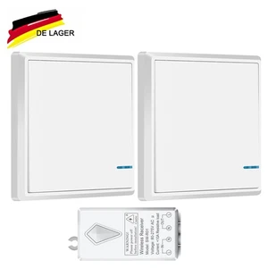 3-Wege Wireless Funk Schalter mit Empfänger Funk Wandtaster Sender LED Lampe DIY - Bild 1 von 14