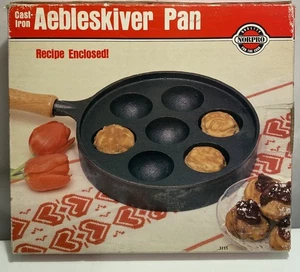 VTG NOS NorPro Deluxe Cast Iron Munk or Danish Aebleskiver Pan 3115 - Picture 1 of 3