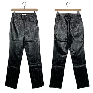 Good American NWT 2 Better Than Leather Icon Black Faux Leather Women's Pants - Picture 1 of 8