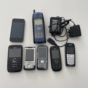 7 x UNTESTED Bulk Mobile Phone Job Lot Nokia iPhone Panasonic Vintage Phones - Photo 1/9