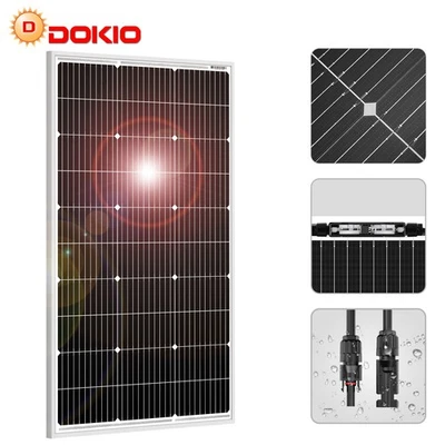 DOKIO 100W Effizienz Glas Solar Panel Modul für 12V Batterie Boot Caravan RV  - Bild 1 von 4