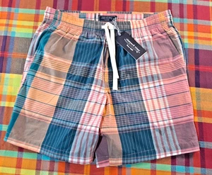 New $89 Vineyard Vines Men's Madras Shorts Cayan Plaid 7" Ins Size Medium 34" - Picture 1 of 9