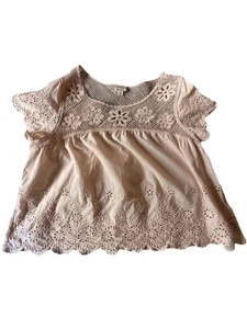 Nicole Miller Shirt Women’s S Artelier   Peach  Romantic Cottagecore Size Large - Picture 1 of 10