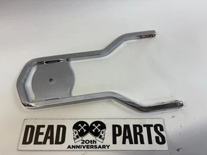 Harley 15" chrome medallion sissybar passenger backrest upright 8 3/4" wide - Picture 1 of 3