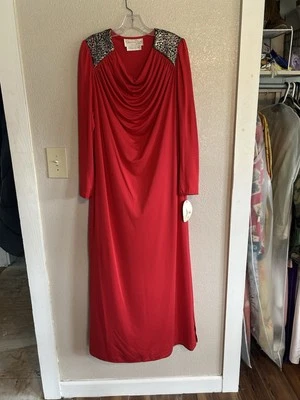 Vintage Oscar De La Renta For Swirl Red Dress NWT 1980s Cocktail As Is Small - Image 1 of 4