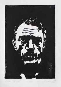 Leonhard Wachter Porträt Neo Rauch Contemporary sign Linolschnitt 2020 22/50 - Bild 1 von 3