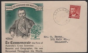 1948 Australia Ferdinand Von MUELLER Unsealed WIDE WORLD FDC - Picture 1 of 2
