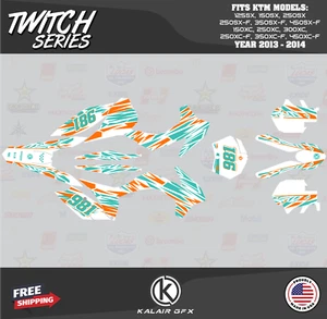 Graphics Kit for KTM 150XC, 250XC, 300XC (2013-2014) Twitch-Teal - Picture 1 of 6