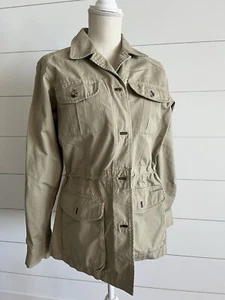 TravelSmith Women’s Khaki Beige Bush Poplin Safari Jacket Hiking Travel MEDIUM - Picture 1 of 19
