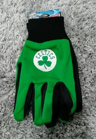 New Adult NBA Boston Celtics "Clover" Logo Green/Blk Utility Winter Gloves-PMJS Cover