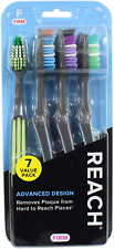 Advanced Design Adult Toothbrush Firm 7 Count Of Built In Tongue Scraper Brushes