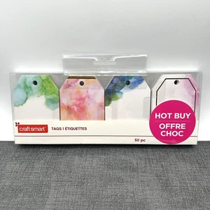 Craft Smart Gift Tags 50 Pieces Assortment Watercolor Theme Spring Summer - Picture 1 of 10