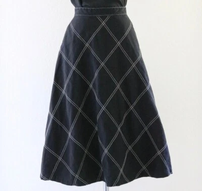 Falda Vintage 40’ 50’s Ciervo Blanco Negro + Blanco Original Paño Vela 23.5” Cintura Foto 1 de 4