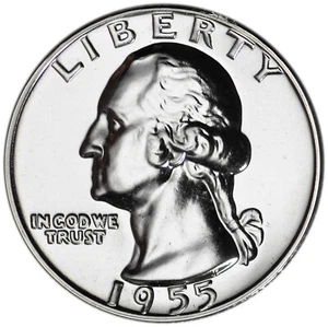 1955 25C US Silver Proof Washington Quarter - Picture 1 of 3