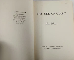 This Side of Glory by Gwen Bristow (1968, Hardcover) - Picture 1 of 8