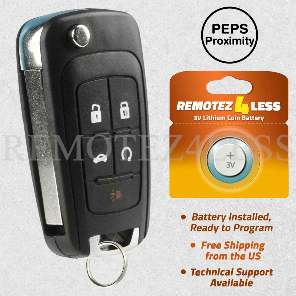 For 2014 2015 2016 Chevrolet Impala Replacement Remote Fob Flip Key PEPS 5b - Изображение 1 из 1