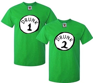 T-shirt uomo Drunk One, Drunk Two (confezione da due) - DIVERTENTE BARZELLETTA REGALO IRLANDA - Foto 1 di 1