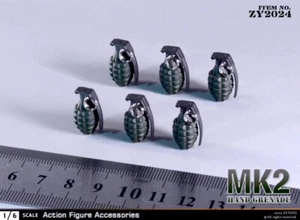 1/6 1:6 ZYTOYS 6pcs MK2 Series of Hand Grenade USA ARMY 12' soldier - Picture 1 of 2