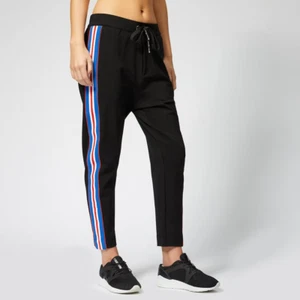 PE NAITON Negro Azul Rojo Rayas Ponte Corte Correr Entrepierna Caída Pantalones al Tobillo Deportivos M - Imagen 1 de 11