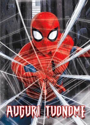 MODECOR Cialda SPIDERMAN RAGNATELA UOMO RAGNO con NOME Decorazione Torta Ostia Zucchero