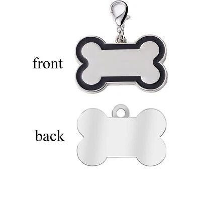 Etiquetas de identificación de mascotas personalizadas en forma de hueso para perros - collar de perro grabado con láser etiqueta con nombre Foto 1 de 4