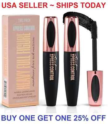 Two-Pack 4D Silk Fiber Eyelash Mascara Black Waterproof - Image 1 of 4