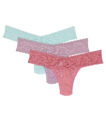 hanky panky 294378 Signature Lace Low Rise Thong, Pink/Purple/Blue, OS - Image 1 of 2