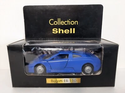 Voiture BUGATTI EB 110 Bleue à Retrofriction - 1/43 - Collection SHELL - Photo 1/4