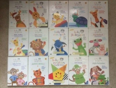 Baby Einstein 15 DVD lot Animals Bach Galileo Gogh Nursery Newton Santa Vinci - Image 1 of 2