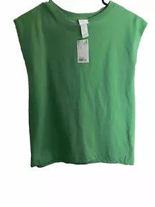 Nueva con etiquetas Camiseta Verde H&M Talla Pequeña Sin Mangas - Imagen 1 de 7