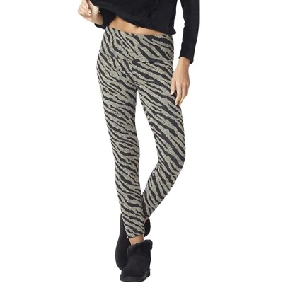 HUE Warm & Cozy Brushed Super Soft Leggings sz L Large (12-14) Zebra - Image 1 of 3