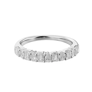 14K White Gold Lab Grown Diamond Wedding Band MZ73042 - Picture 1 of 7