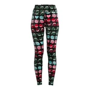 No Boundaries Juniors' Velour Leggings Smiley Faces X-Large (15-17) Super Plush - Picture 1 of 4