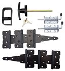 Shed double door hardware kit: 5" Colonial Hinges T Handle HD Barrel Bolts