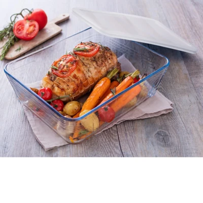 TEGLIA Contenitore Rettangolare Pyrex cm 25x19x8 Vetro Borosilicato Forno Fuoco - Immagine 1 di 4