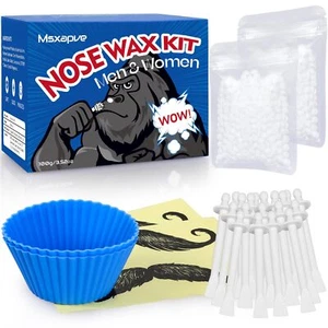 Nose Wax Kit Men - 100g Nose Hair Removal Wax Kit For Men & Women, Safe Quick... - Picture 1 of 7