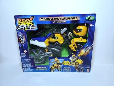 Rare Max Steel MX-250 Moto-Cross Dirt Bike W/ Net Launcher Cover
