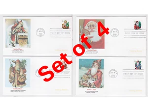 TurtlesTradingPost- Santa Claus Booklet Set- 2001 #3537-40 FDC Fleetwood Cachet - Picture 1 of 5