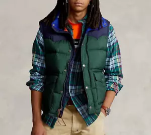 Ralph Lauren Polo DOWN Western Gilet Insulated Water-Resistant Vest Blue S £269 - Picture 1 of 12